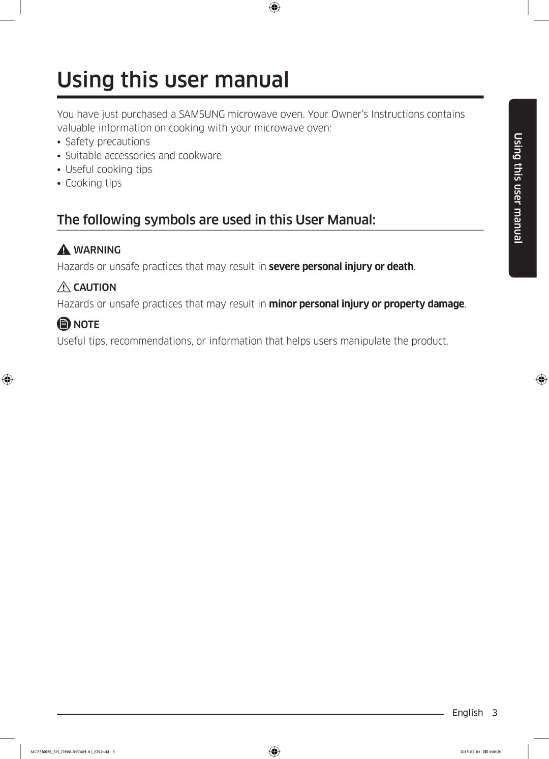 Samsung MC35J8055CK/ET manual English  